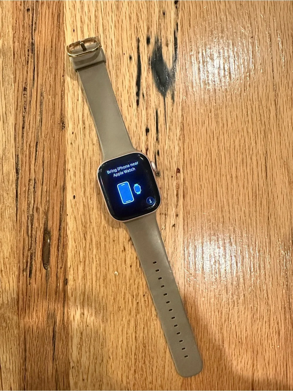 Apple Watch Series 10, 42mm with Taupe Silicone Band and Magnetic Charger